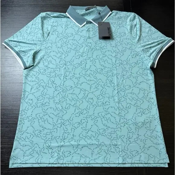 G/Fore Mens’s XL Star Dust Tech Racer Polo G4MF23K061D Mint New, Stretch Casual - Picture 2 of 5